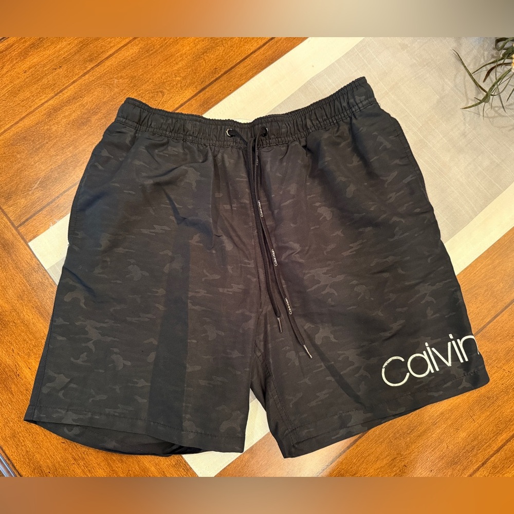 Calvin Klein Camouflage Black Swim Trunks